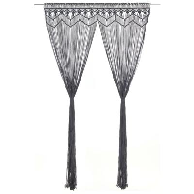 Gordijn macram 140x240 cm katoen antraciet Gordijn macram 140x240 cm katoen antraciet