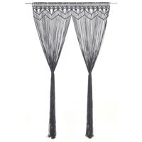 Gordijn macram 140x240 cm katoen antraciet - thumbnail