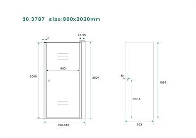 Between nisdeur 800 x 2000 x 8 mm nano rookglas/chroom Between nisdeur 800 x 2000 x 8 mm nano rookglas/chroom