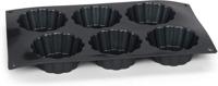 Patisse Mini Taartvorm 6 Vaks 29x17 cm Zwart/Siliconen - thumbnail