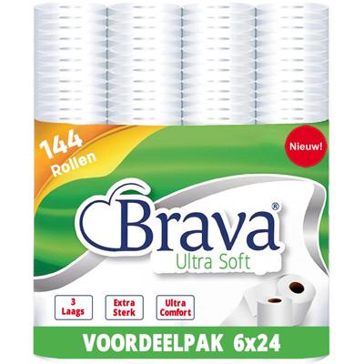 Brava Ultra Soft Toiletpapier - 144 Rollen - 3-Laags Comfort WC-Papier