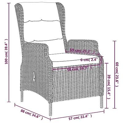 7-delige Tuinset lichtgrijs