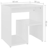 VidaXL Nachtkastje 40x30x40 cm bewerkt hout wit - thumbnail