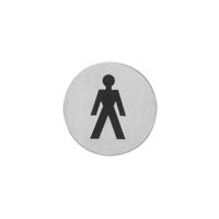 Intersteel pictogram herentoilet zelfklevend rond - RVS - thumbnail