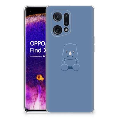 OPPO Find X5 Telefoonhoesje met Naam Baby Rhino OPPO Find X5 Telefoonhoesje met Naam Baby Rhino