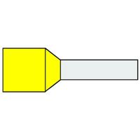 Adereindhuls 6,00qmm Geel Geïsoleerd penlengte = 12mm 40 stuks 727085 Klemko - thumbnail