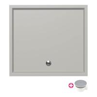 Douchebak Xenz Mariana | 110x100x4 cm | Incl.Afvoersifon-Chroom | Acryl | Rechthoekig | Cement mat - thumbnail
