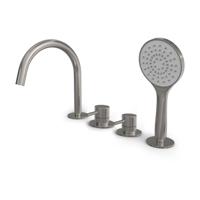 Hotbath Buddy Badrandcombinatie - met uitloop - één hendel mengkraan - Geborsteld nikkel B173GN - thumbnail