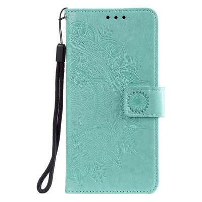 Shop4 - iPhone 12 Pro Hoesje - Wallet Case Mandala Patroon Mint Groen Shop4 - iPhone 12 Pro Hoesje - Wallet Case Mandala Patroon Mint Groen