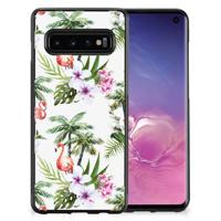 Samsung Galaxy S10 Back Cover Flamingo Palms - thumbnail