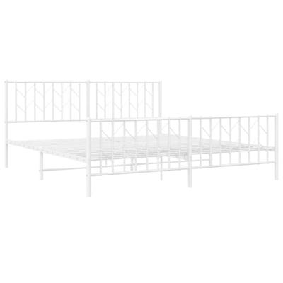 Bedframe met hoofd- en voeteneindemetaal wit 180x200 cm - thumbnail
