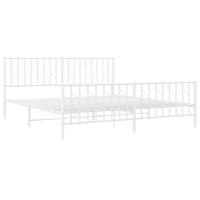 Bedframe met hoofd- en voeteneinde metaal wit 180x200 cm - thumbnail