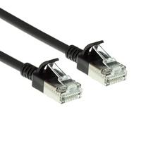 ACT Zwarte 10 meter LSZH U/FTP CAT6A datacenter slimline patchkabel snagless met RJ45 connectoren - thumbnail