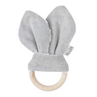 Trixie bijtring 17 cm katoen grijs/beige - thumbnail