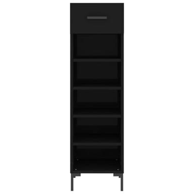 Schoenenkast 30x35x105 cm bewerkt hout zwart