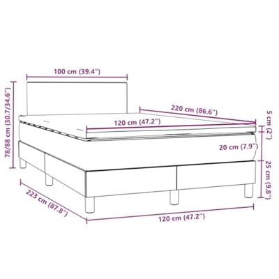 Boxspring met matras fluweel lichtgrijs 120x220 cm