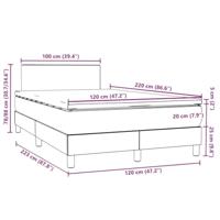 Boxspring met matras fluweel lichtgrijs 120x220 cm - thumbnail