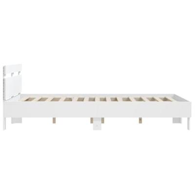 Bedframe met hoofdeinde en LED wit 140x200 cm
