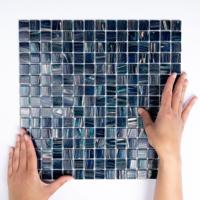 Mozaïek Amsterdam Goud 32.2x32.2 cm Glas Met Goud Ader En Donkerblauw The Mosaic Factory - thumbnail
