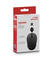 SpeedLink BEENIE Muis USB Optisch Zwart 3 Toetsen 1200 dpi Met kabelroller - thumbnail