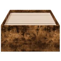 Bedframe bewerkt hout gerookt eikenkleurig 90x190 cm - thumbnail