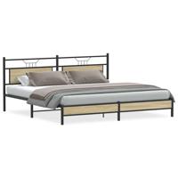 Bedframe zonder matras metaal sonoma eikenkleur 200x200 cm - thumbnail
