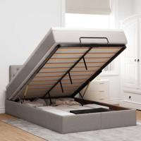 Ottoman bed met matras 80x200cm stof taupe - thumbnail