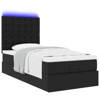 Ottoman bed met matras en LED's 80x200cm kunstleer zwart - thumbnail