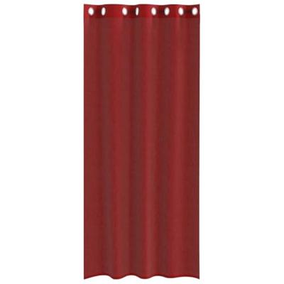 Gordijnen voile met doorvoertules 2 st wijnrood