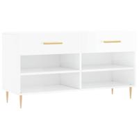 VidaXL Schoenenbank 102x35x55 cm bewerkt hout hoogglans wit - thumbnail