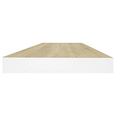Wandschap zwevend 60x23,5x3,8 cm MDF eikenkleurig en wit