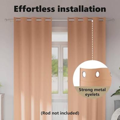 VidaXL Zwart-out gordijnen met ringen 2 pcs licht bruin 245 x 140 cm