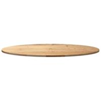 Tafelblad 120x60x2 cm ovaal massief eikenhout - thumbnail