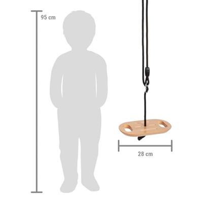 Small Foot - houten disc schommel met handgrepen black line