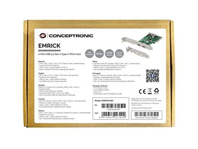 Conceptronic EMRICK08G interfacekaart/-adapter Intern USB 3.2 Gen 2 (3.1 Gen 2) Conceptronic EMRICK08G interfacekaart/-adapter Intern USB 3.2 Gen 2 (3.1 Gen 2)