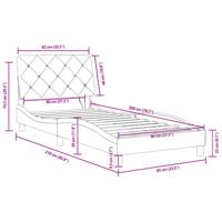Bedframe met LED zonder matras fluweel lichtgrijs 200x200 cm - thumbnail