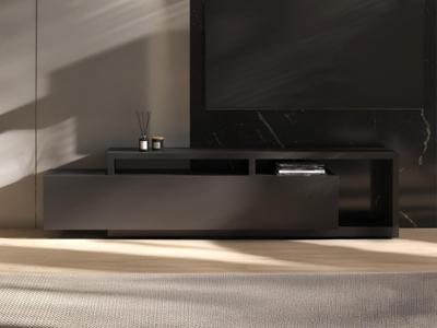 Tv-meubel BOTSWANA 2 lades 2 mat zwart