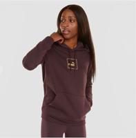 Puma hoodie met logo en glitters aubergine - thumbnail
