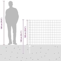 VidaXL Hek met paal groen 1 x 25 m staal en pvc - thumbnail