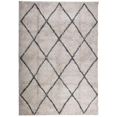 VidaXL Vloerkleed pamplona shaggy hoogpolig 160x230 cm beige antraciet