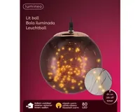 Lumineo micro led bal d18cm-80l grijs/klassiek warm - thumbnail