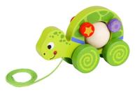Tooky Toy trekfiguur Schildpad junior 17 cm hout - thumbnail