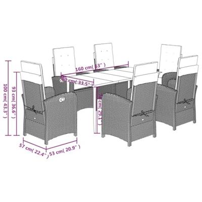 7-delige Tuinset met kussens poly rattan beige 7-delige Tuinset met kussens poly rattan beige