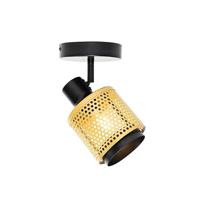 QAZQA Industriële spot zwart met goud - Kayden - thumbnail
