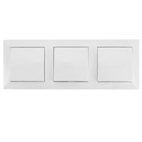 Drievoudige Wisselschakelaar met Wit Afdekraam - Inbouw - thumbnail