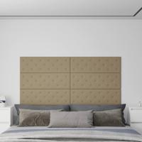 VidaXL Wandpanelen 12 st 3,24 m² 90x30 cm kunstleer cappuccinokleurig - thumbnail