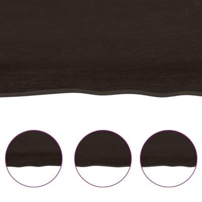 Tafelblad natuurlijke rand 200x40x4 cm eikenhout donkergrijs Tafelblad natuurlijke rand 200x40x4 cm eikenhout donkergrijs