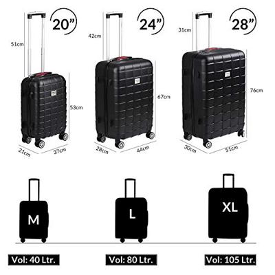 Hardcase Kofferset Exopack 3-delig Zwart ABS Hardcase Kofferset Exopack 3-delig Zwart ABS