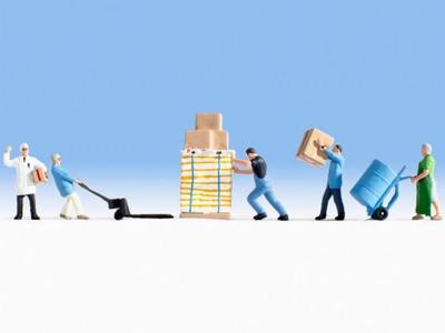 NOCH 45038 TT Magazijnmedewerkers figuren Geverfd, Staand