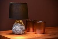 Lucide MARMO - Tafellamp - Ø 16 cm - 1xE14 - Zwart - thumbnail